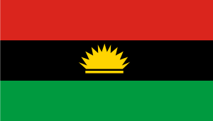 Flag of the short-lived nation of Biafra, which inspired the title of Half of a Yellow Sun